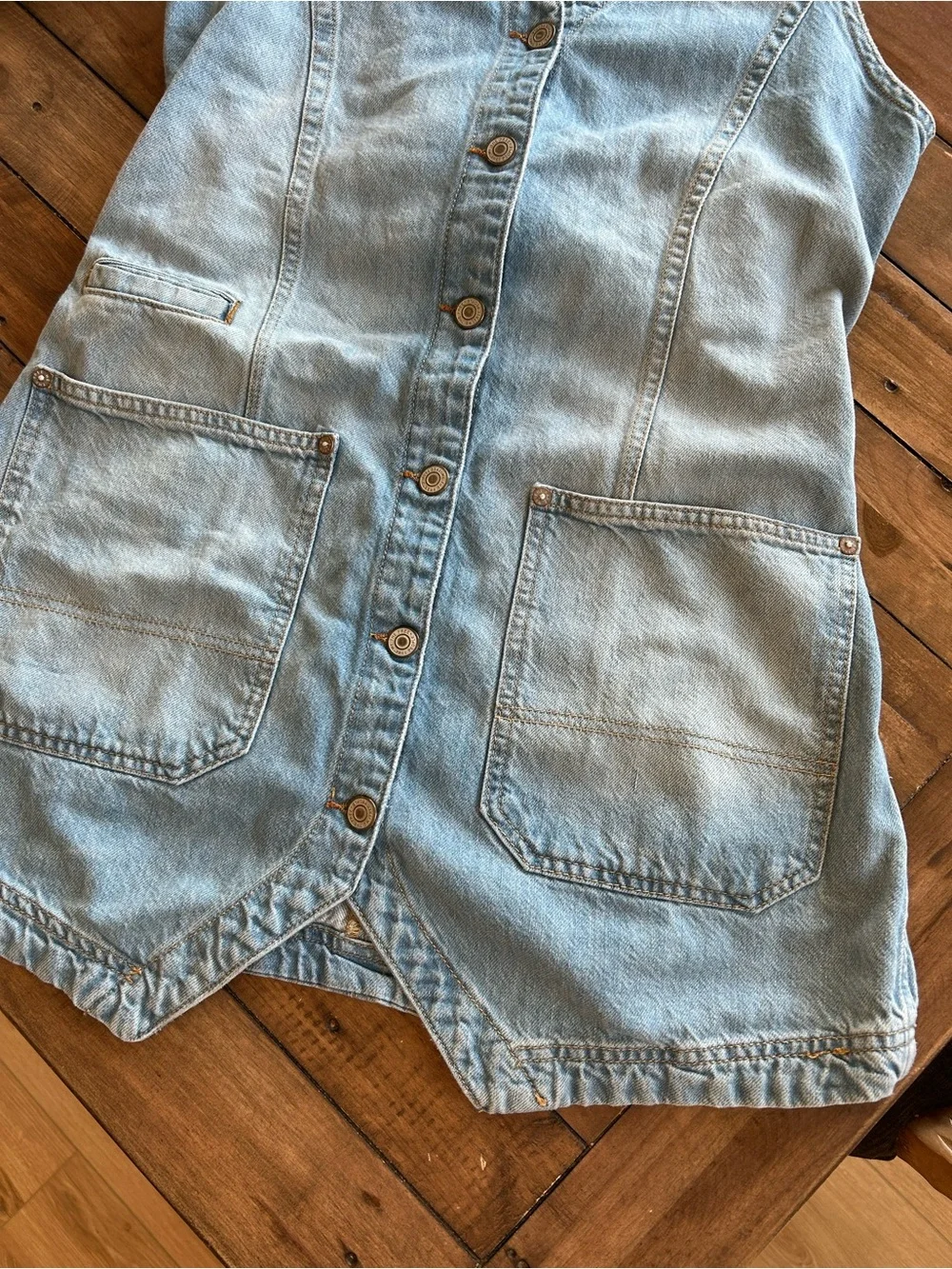 Free People We the Free Out of Office Vest Dress Denim M